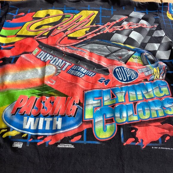 VTG Rare NASCAR #24 Jeff Gordon Jeff’s Jet All Over Print T-Shirt Men’s Large - Picture 10 of 15